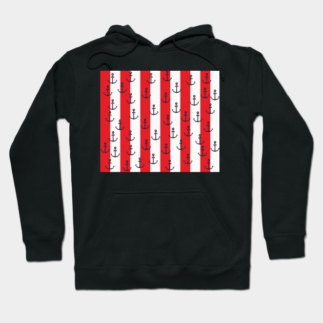 Anchors, Nautical Hoodie by 47Merch